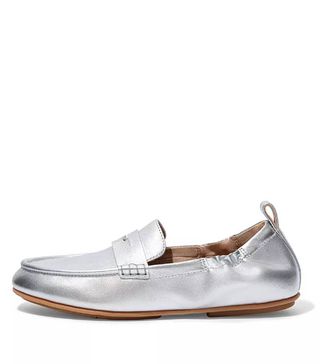 FitFlop + Allegro Metallic Leather Penny Loafers