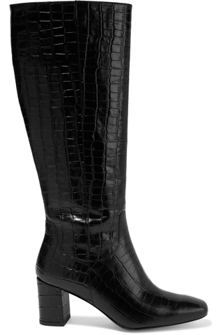 Iris & Ink + Coraline Croc-Effect Leather Knee Boots