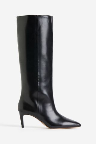 LEATHER KNEE HIGH BOOTS