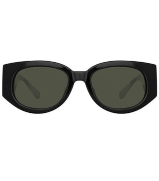 Linda Farrow + Debbie D-Frame Sunglasses in Black