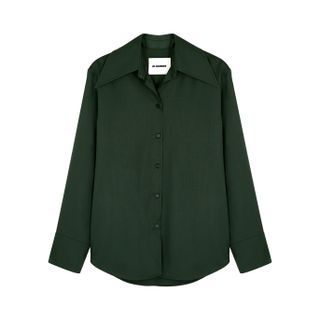 Jil Sander + Dark Green Wool Shirt
