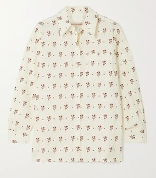 AlexaChung + Floral-Print Cotton-Poplin Shirt