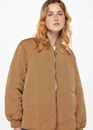 Whistles + Ida Short Quilted Coat in Camel