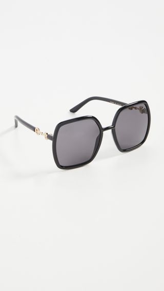 Gucci + Horsebit Oversized Square Sunglasses