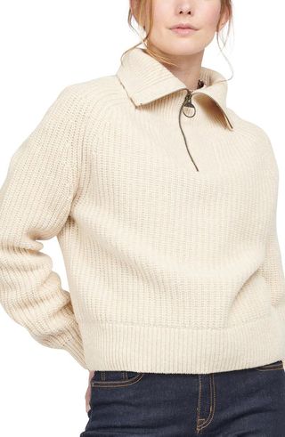 Barbour + Stanton Wool Blend Half Zip Sweater