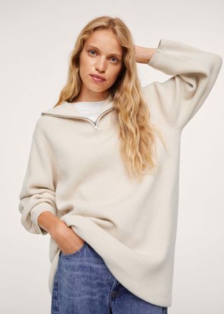 Mango + Oversized Hooded Sweater