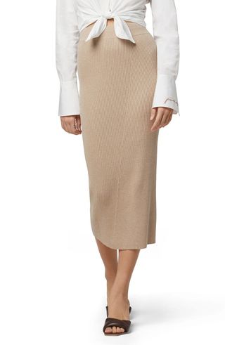 Favorite Daughter + Ribbed Cotton and Cashmere Skirt