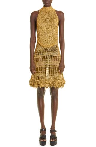 Proenza Schouler + Metallic Crochet Dress