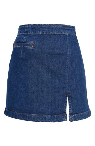 Reformation + Freda High Waist Organic Cotton Stretch Denim Miniskirt