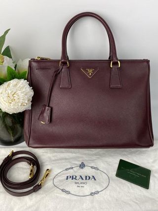 Prada + Burgundy Large Galleria Bag
