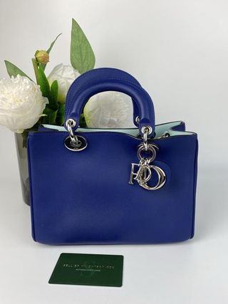 Christian Dior + Blue Mini Diorissimo Bag