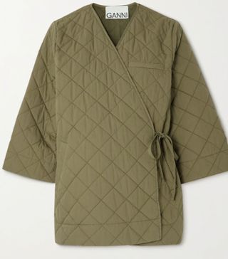 Ganni + Quilted Wrap Jacket