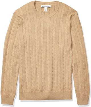 Amazon Essentials + Crewneck Cable Cotton Sweater