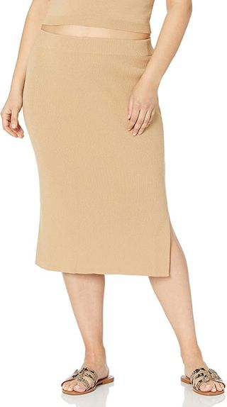 The Drop + Vera Slim Side Slit Midi Sweater Skirt