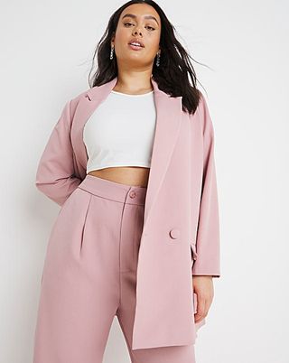 Simply Be + Pink Oversized Relaxed Blazer