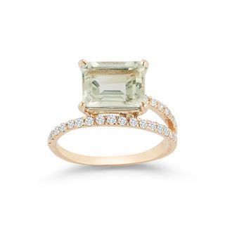 Mateo + 14kt Gold Green Amethyst Point of Focus Ring