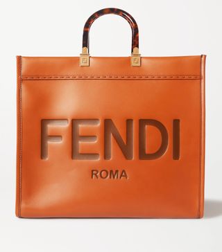 Fendi + Sunshine Shopper Debossed Leather Tote