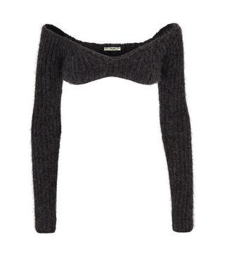 Fendi + Off the Shoulder Bandeau Crop Sweater