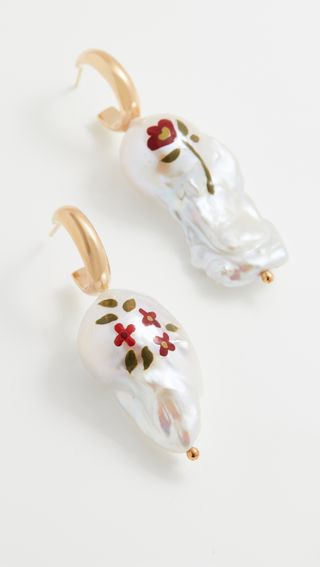 Simone Rocha + Hand Painted Baroque Pearl Earrings