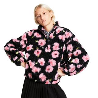 Sandy Liang X Target + Floral Print Sherpa Jacket