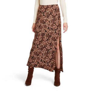 Nili Lotan X Target + Paisley Print Maxi A-Line Skirt