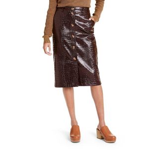 Rachel Comey X Target + Faux Leather Textured Pencil Skirt