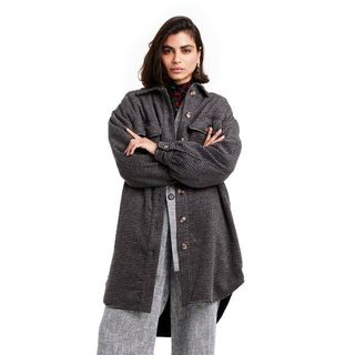 Rachel Comey X Target Dark Gray + Checkered Oversized Shirt Jacket
