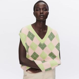 Zara + Knit Argyle Vest