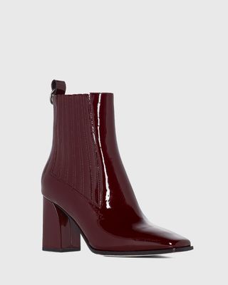 Paige + Frankie Boot in Wine Patent Leather