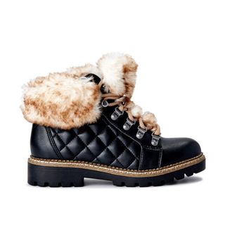 Scoop + Quilted Hiker Boots With Faux Fur Trim