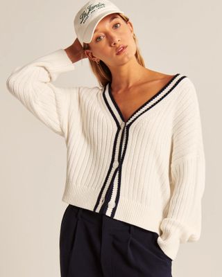 Abercrombie + Tipped Cropped Cardigan