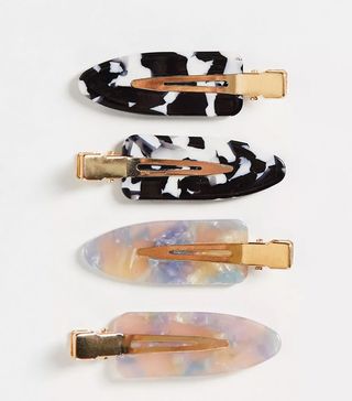 ASOS Design + Pack of 6 Hair Clips in Resin