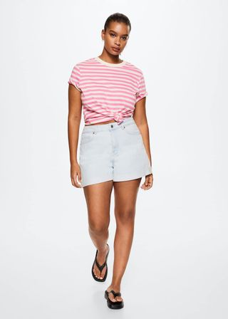 Mango + Striped Cotton T-Shirt