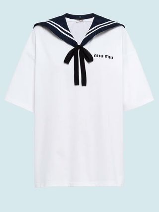 Miu Miu + Printed Cotton Jersey T-Shirt