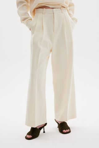 Source Unknown + Waffle Weave Trousers in Meringue