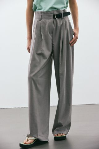 Source Unknown + Half Belted Trousers in Pewter