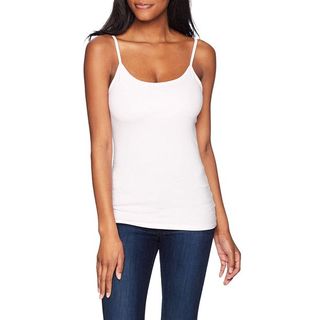 Hanes + Stretch Cotton Cami With Built-In Shelf Bra