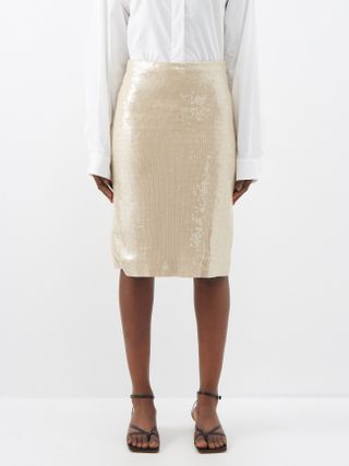 Nili Lotan + Bonne Sequinned Midi Skirt