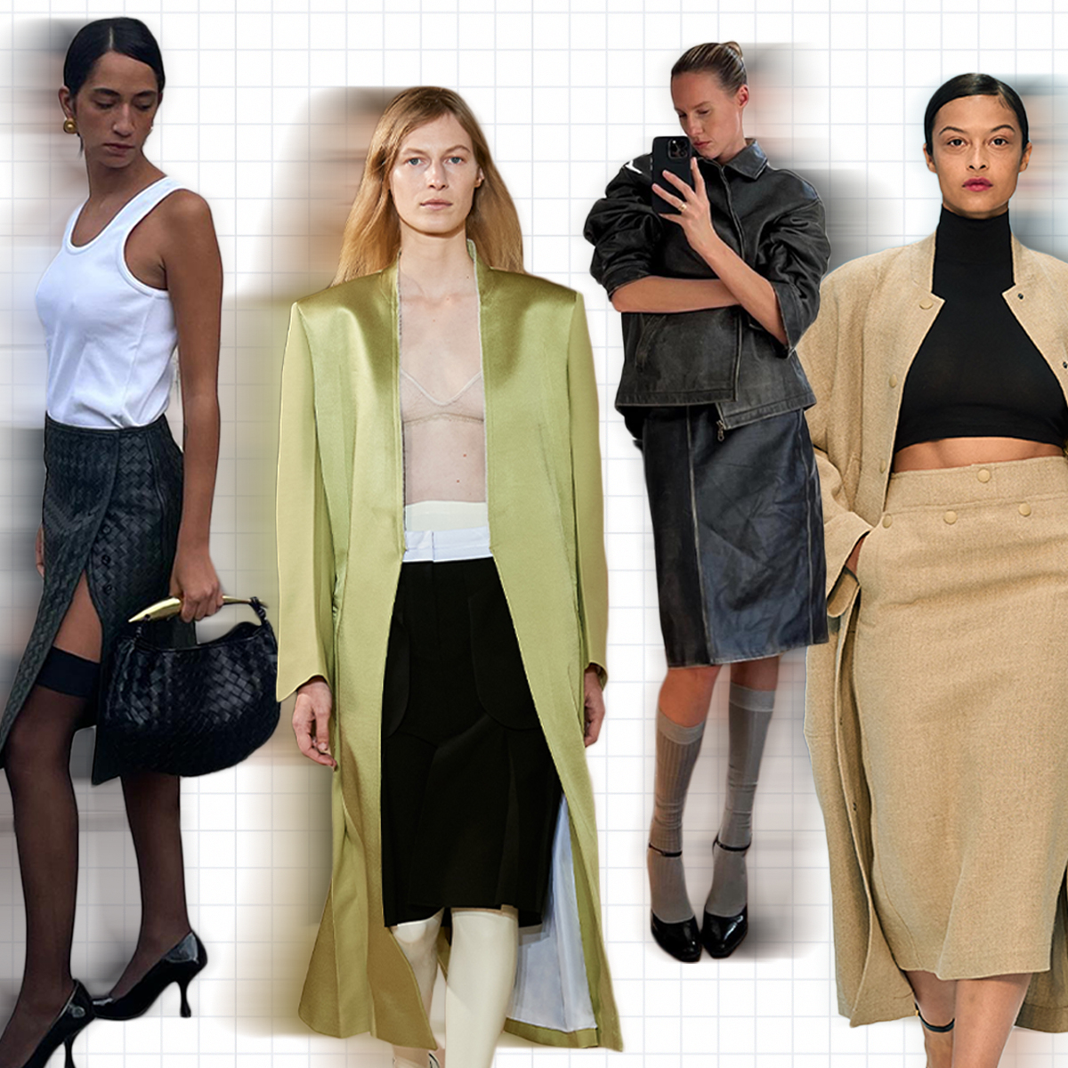 Tibi Midi Skirt  Street style outfit, Fashion outfits, Trendy skirts