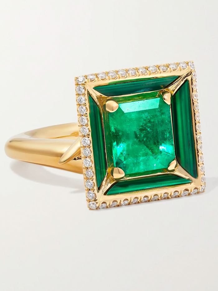 Khiry Fine + + The Vanguard Pavilion 18-Karat Gold Multi-Stone Ring
