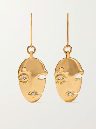Khiry Fine + + The Vanguard Mask 18-Karat Gold Diamond Earrings