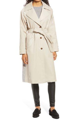 Nordstrom + Plaid Detail Trench Coat