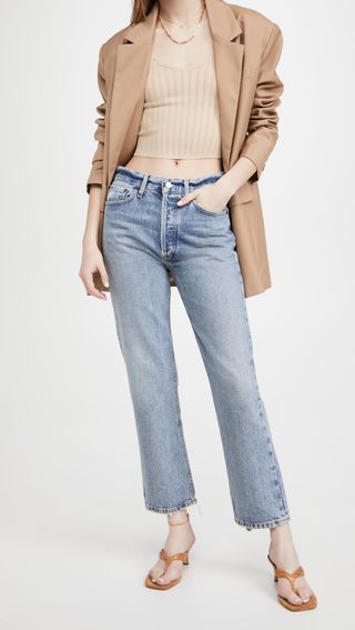 Agolde + Lana Crop Mid Rise Vintage Straight Jeans