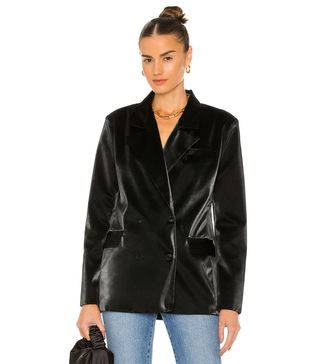 Blanknyc + Vegan Leather Blazer in Fighting Words