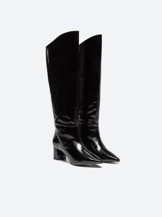 Sisley + High Patent Leather Boots