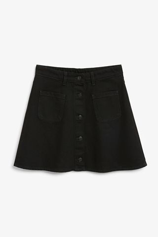 Monki + Black A-Line Mini Skirt