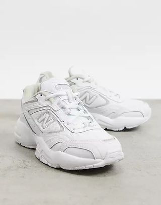 New Balance + 452 Trainers in White/Grey