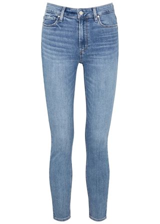 Paige + Hoxton Ankle Blue Skinny Jeans