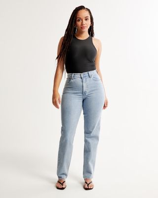 Abercrombie & Fitch + Curve Love Ultra High Rise Straight Jean