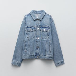 Zara + Sparkly Denim Jacket